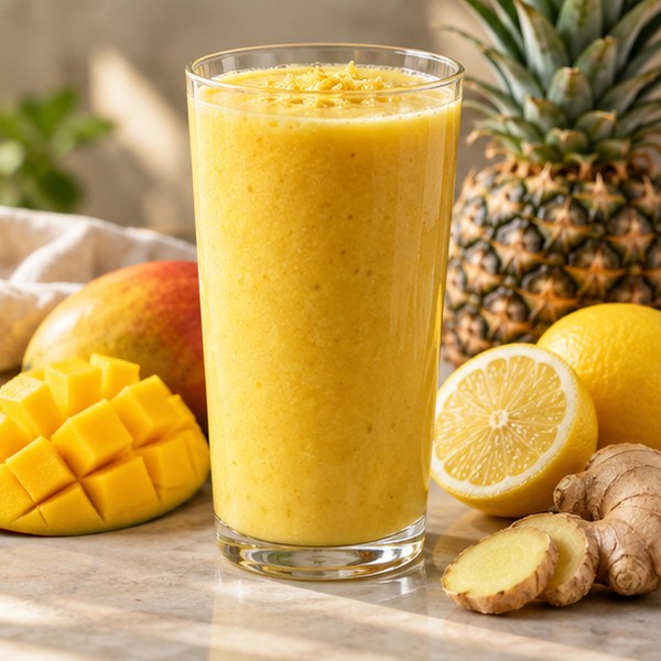 Sárga mangós-ananászos smoothie
